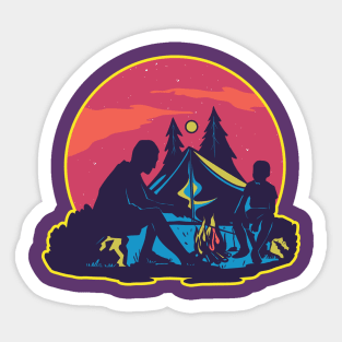 NIght Camping Sticker